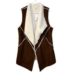 LuLaRoe Brown Vest with Cream Sherpa Lining
